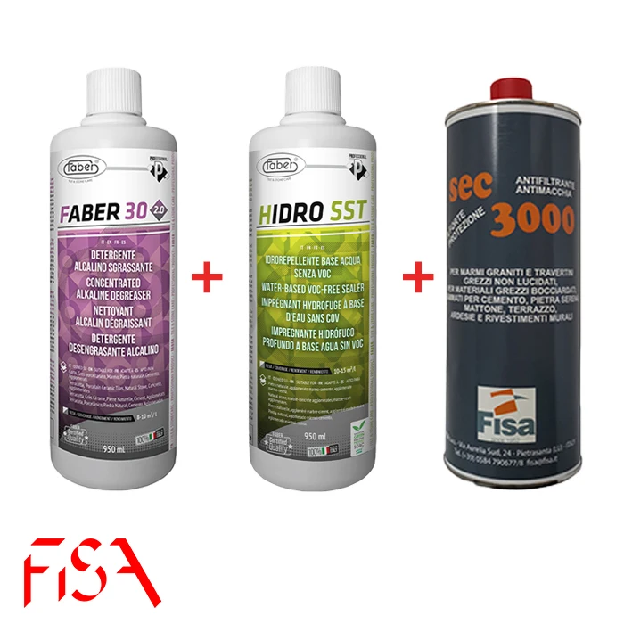 LAVAGGIO BASE + PROTEZIONE OTTIMALE marmo-travertino